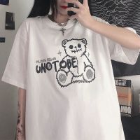 韩国ins新款高街暗黑创意印花图案宽松学生短袖休闲T恤上衣男女潮 3041白色(送项链) 3XL 建议160-185斤