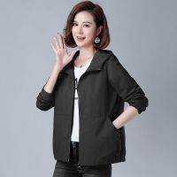 外套女装2022新款潮ing秋季大码休闲夹克~收腰显瘦百搭女风衣外套 黑色 L 90-115斤