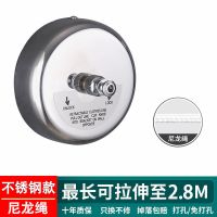 不锈钢伸缩晾衣杆隐形晾衣晒衣绳晾衣架钢丝绳室内晾衣服神器阳台 打孔/免打孔[两用]一[送免钉胶] 不锈钢圆形[尼龙绳]2