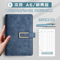 日式记账本家庭理财笔记本活页可放钱手帐明细账小现金日记账本子 藏青蓝