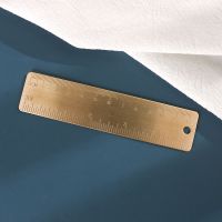 手账复古书签铜尺子学生文具一套装绘图多功能三角直尺15cm量角器 黄铜(直尺)12cm