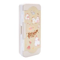 密码锁文具盒女小学生铅笔盒男1-5年级幼儿园三层塑料多功能笔盒 98无密码卡其兔 无赠品