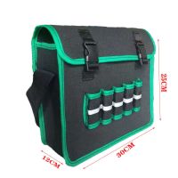 多功能加厚帆布耐磨工具包挎包木工多功能水电工工地用五金收纳袋 L无隔层30*25*12