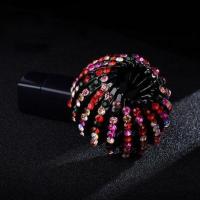 百搭盘发神器水晶花苞头发夹女马尾扣抓夹头饰发饰懒人丸子头饰品 鸟巢七彩