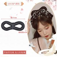 古风假发风晴雪杨幂同款辫子蝴蝶发髻古装汉服女影视舞台演出发包 无辫子款