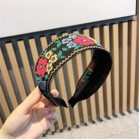 韩国款式民族风复古刺绣花朵小清新宽边头箍发箍发卡压发 红花