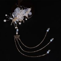 儿童汉服头饰古风发饰女孩发夹边夹流苏步摇古装写真中国超仙宝宝 蜻蜓1支金色发夹带流苏