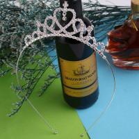 儿童皇冠头饰公主结婚女童配饰生日走秀水晶王冠钢琴演出模特发饰 特价款桃心 简单装送丝带发卡