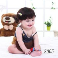 韩版宝宝拍照发饰写真儿童假发百天摄影头饰女童小宝宝短卷发套 S005 3个月-1岁