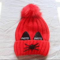 儿童假发帽子手工宝宝街舞帽男童潮流小童嘻哈帽秋冬季搞怪女童帽 儿童卡通毛线帽-红色 1-6岁(47-53cm)均码