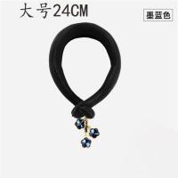 丸子头盘发器多功能花苞头懒人神器蓬松海绵造型器发饰水钻头饰女 大号24CM一个 墨蓝色梅花吊坠盘发器