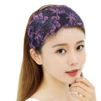 蕾丝带齿宽边带齿发箍刺绣蝴碟民族风度假压发发卡发头箍女士发窟 蝴蝶紫色