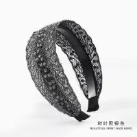 发箍蕾丝宽边简约秋冬百搭防滑压发碎发百搭发卡遮白发带头箍头饰 树叶款银色