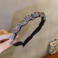 满钻头箍夏季高级感彩钻钻发卡发箍同款大肠发圈褶皱发夹发饰女潮 (白耀钻)褶皱大肠发箍