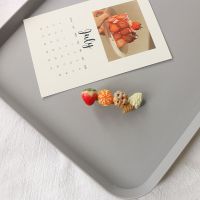 夏日水果派面包搞怪发饰品草莓橘子冰淇淋顶夹对夹皮筋边夹刘海夹 A款一只