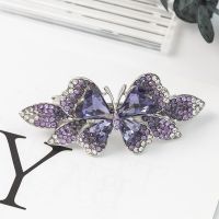 发夹女蝴蝶碎发夹头饰韩国妈妈款优雅隐形后脑勺成人饰品夹子头饰 小号紫色[6厘米]