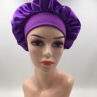 居家新款宽边高弹力头带睡帽女士化疗帽护发帽子套头帽 紫色