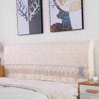 床头罩床头套防尘罩欧式全包床头罩夹棉加厚现代简约软包床靠背罩 弹力全包-米色 床头长1.2米