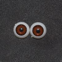 仿真圆形娃娃眼睛万圣节3D眼睛眼珠巴宝莉叶罗丽芭比娃娃 bjd眼睛 红棕色一对 直径12MM
