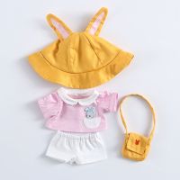 20厘米棉花娃娃衣服 幼稚园娃衣15cm娃衣 玩偶明星娃娃无属性 20cm兔兔款(粉) 只有娃衣 没有娃娃