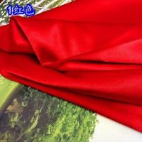高密度弹力色丁绸缎布料 旗袍汉服裙装服装丝绸桑蚕真丝缎面布料 1红色 1米价格