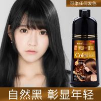 一洗彩染发剂彩色永久染头发颜色植物洗发水天然一支彩染发膏 自然黑色(可盖白发)