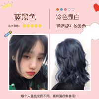 染发剂泡泡沫2021流行色自己在家染发膏非永久流行显白蓝黑茶色女 蓝黑色(泡泡染)盖白发 [胸部以上发量]一盒套装