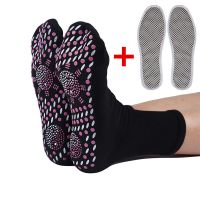 自发热袜子按摩足底保健袜男女四季中筒袜抗菌除臭可水洗袜送鞋垫 自发热袜子[黑色+送鞋垫一双] 36码