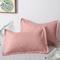 枕头可爱少女心枕头套枕芯一个颈椎枕成人家用学生宿舍用品女 粉小格/信封口 40*60cm枕套1个[不含枕芯]