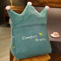 床头靠枕抱枕靠垫床上三角靠背枕头可拆洗飘窗沙发宿舍玩偶大软包 翡翠绿皇冠 靠枕40X40cm[带头枕]