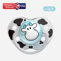 婴儿安抚奶嘴断奶仿母乳安睡型超软防胀气新生宝宝硅胶安慰奶嘴头 S号小蓝牛[盒装带防尘盖]