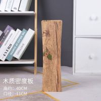 藤编铁艺简约仿陶瓷花瓶客厅干花插花落地大树脂北欧装饰花器摆件 红花裂纹40CM精品木质