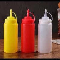 调料瓶塑料沙拉酱挤压瓶尖嘴小油壶油瓶厨房用品果酱番茄酱挤酱瓶 白黄红3只装 8安240ml可选单色