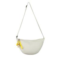 试衣间女斜挎包学生新款单肩包尼龙饺子包女式挎包百搭小布包 白色 不带挂件/不带隔层