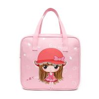 帆布包上班族带饭盒午餐便当袋子妈妈手提包包女学生可爱容量大号 烫画膜+大容量+[糖果小红帽]+粉色