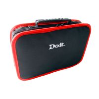 手提工具箱小号加厚工具包便携电钻工具包多功能多卡位维修器材包 黑色红边DIOT款