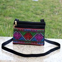 2021新款民族风手工十字绣花包包双层拉链刺绣女士斜挎钱包手机包 花型1