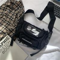 日系原宿风暗黑系机能工装胸包 韩国ins街拍腰包男女骑行死飞包潮 机能小挎包(无挂件)