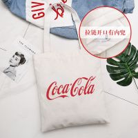 YOHOO!/ins秋冬大热豹纹Chic韩系灯芯绒面呢单肩帆布包购物袋女 单肩可乐-米白色