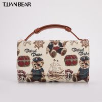 天天维尼熊2021新款单肩包斜挎包钱包女长款百搭休闲手拎包女 海盗咖 TT-1151