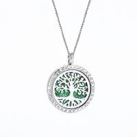 持久散香2021新款小仙女时尚钛钢香水香薰项链T恤配饰毛衣链吊坠 生命树 单独购买吊坠项链(送礼盒)