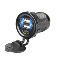 电动车手机充电器快充防水48V60V72V通用电瓶车改装双usb带开关 仅充电头