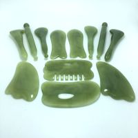 刮痧板全身通用疏通脸部刮痧板面部拨筋棒眼部点穴棒七分来养生 翡翠绿 头部+背部护理2件套(送精油+图)