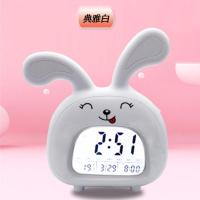 学生创意闹钟静音夜光儿童床头闹铃贪睡多功能电子闹铃报时钟 白1858不带螺丝刀