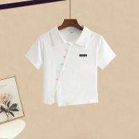 大码女装夏季套装女2022新款polo衫T恤显瘦牛仔半身裙韩版两件套 白色上衣 M [建议80-100斤]