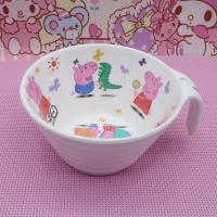 可爱儿童带把手小碗卡通创意小孩餐具密胺耐摔饭碗水果宝宝碗便携 佩佩猪把手碗