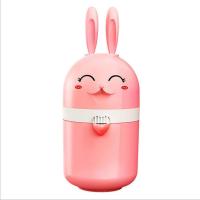 手动榨汁机家用榨汁神器水果压汁器迷你炸果汁机榨橙子柠檬挤橙汁 兔兔粉色1个 标配(刷子+搅拌勺)