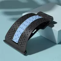 匹克腰椎舒缓器腰部拉伸器脊椎背托颈椎训练器材瑜伽健身辅助按摩 黑蓝-升级款硅胶条[多档位可调节]