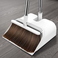 可折叠扫把簸箕套装组合家用软毛不粘头发扫地神器笤帚簸箕三件套 百洁世家专利产品/折叠收纳/自带梳齿 白色-两件套(扫把+