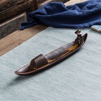 钓鱼翁线香炉檀香炉家用室内沉香摆件复古卧香炉创意香插香座陶瓷 钓鱼翁